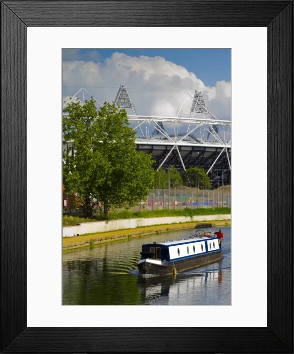 Framed Print : Hackney Wick, River Lee Navigation and London 2012 Olympic Stadium, London Framed Print : Hackney Wick, River Lee Navigation and London 2012 Olympic Stadium, London