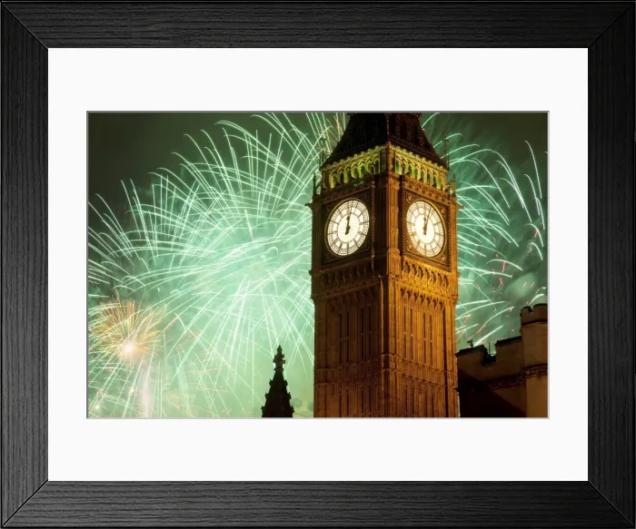 Framed Print : New Year fireworks and Big Ben, Houses of Parliament, Westminster, London Framed Print : New Year fireworks and Big Ben, Houses of Parliament, Westminster, London