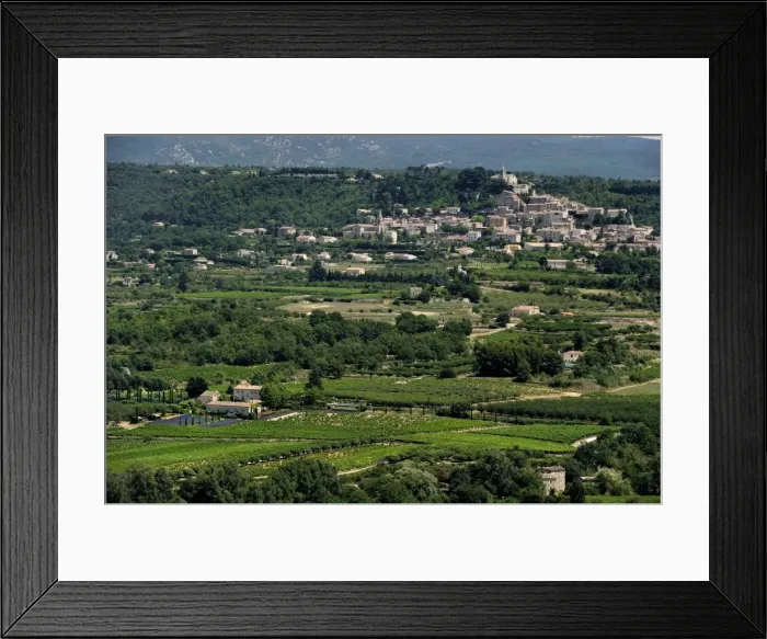 Framed Print : View of rural landscape from the picturesque village of Lacoste, Provence, France, Europe