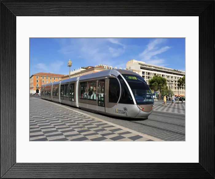 Framed Print : Tram passing through Place Massena, Nice, Alpes Maritimes, Provence, Cote d Azur Framed Print : Tram passing through Place Massena, Nice, Alpes Maritimes, Provence, Cote d Azur