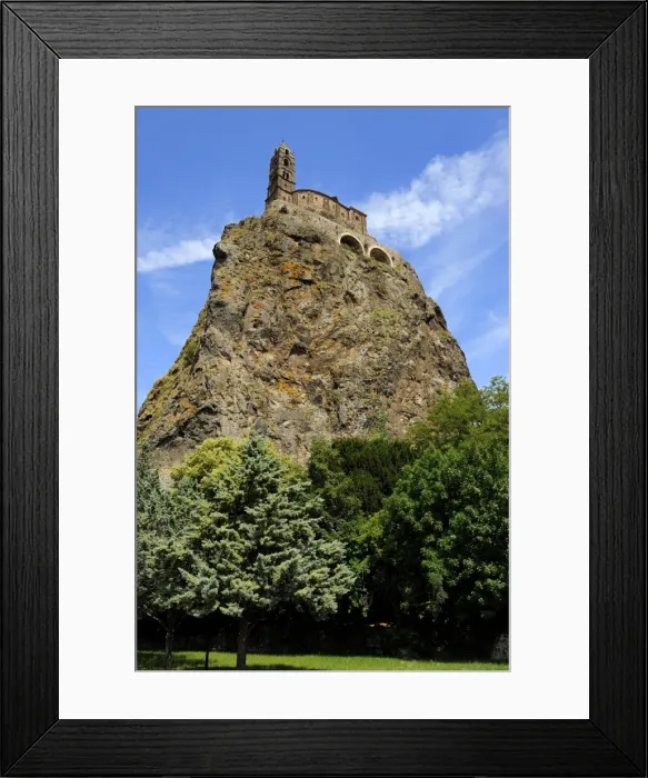 Framed Print : Saint Michel d Aiguilhe Chapel situated on the top of volcanic rock Framed Print : Saint Michel d Aiguilhe Chapel situated on the top of volcanic rock