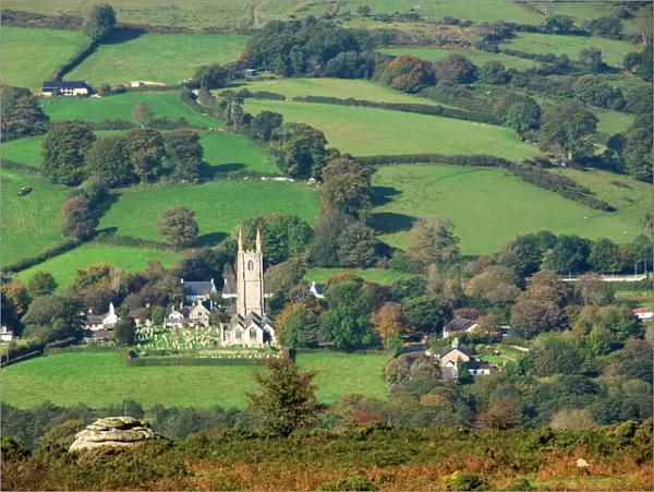 The village of Widecombe in the Moor, Dartmoor National Park, Devon, England