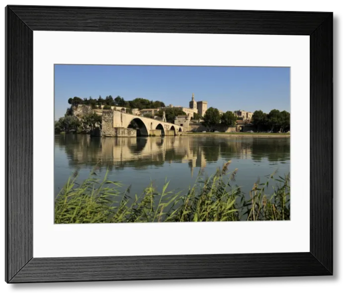 Framed Print : Pont Saint-Benezet and Avignon city viewed from across the River Rhone Framed Print : Pont Saint-Benezet and Avignon city viewed from across the River Rhone