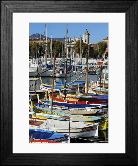Framed Print : Colourful boats in Port Lympia, Quartier du Port, Nice, Alpes Maritimes Framed Print : Colourful boats in Port Lympia, Quartier du Port, Nice, Alpes Maritimes