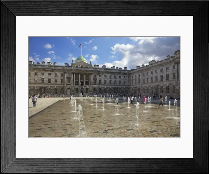 Framed Print : Children playing in summer sun, Edmond J. Safra Fountain Court, Somerset House Framed Print : Children playing in summer sun, Edmond J. Safra Fountain Court, Somerset House