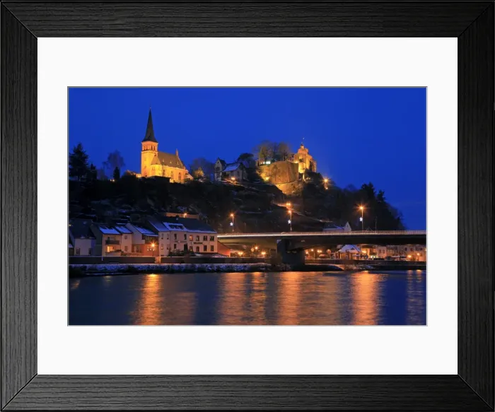 Framed Print : Od town with castle in winter, Saarburg, Saar Valley, Rhineland-Palatinate Framed Print : Od town with castle in winter, Saarburg, Saar Valley, Rhineland-Palatinate