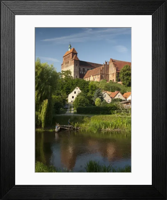 Framed Print : Romanesque St. Mary Cathedral dominates town of Havelberg on the Havel River Framed Print : Romanesque St. Mary Cathedral dominates town of Havelberg on the Havel River