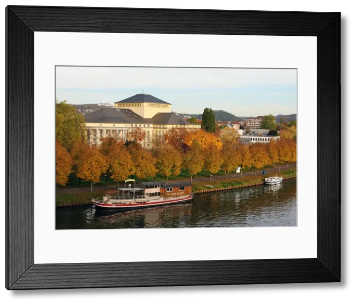 Framed Print : River Saar and Saarland State Theatre, Saarbrucken, Saarland, Germany, Europe Framed Print : River Saar and Saarland State Theatre, Saarbrucken, Saarland, Germany, Europe