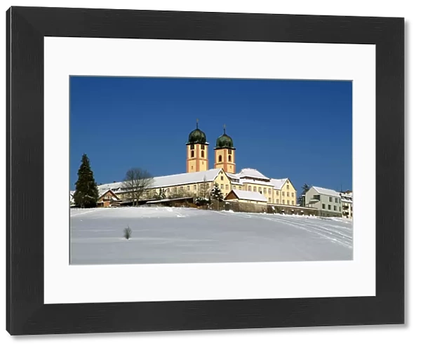 Abbey church St. Margen in winter, Black Forest, Baden-Wurttemberg, Germany, Europe