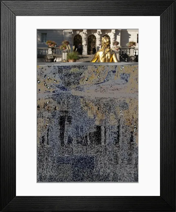 Framed Print : Fountain and reflections in pond at Linderhof Castle, Bavaria, Germany, Europe Framed Print : Fountain and reflections in pond at Linderhof Castle, Bavaria, Germany, Europe