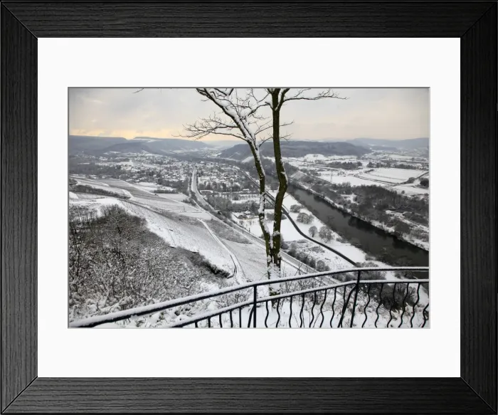 Framed Print : Saar Valley near Wiltingen in winter, Rhineland-Palatinate, Germany, Europe Framed Print : Saar Valley near Wiltingen in winter, Rhineland-Palatinate, Germany, Europe