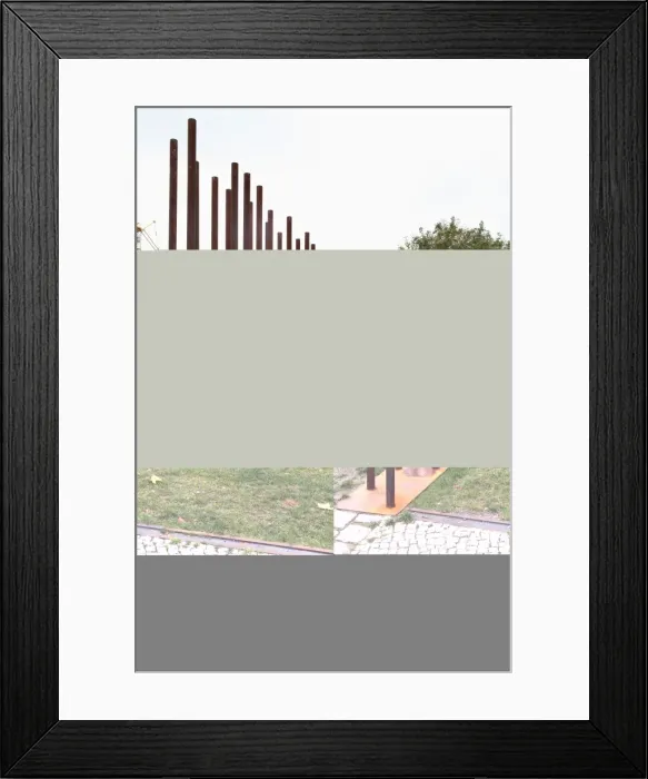 Framed Print : Metal poles mark the outline of the demolished Berlin Wall (1961 to 1989) Framed Print : Metal poles mark the outline of the demolished Berlin Wall (1961 to 1989)