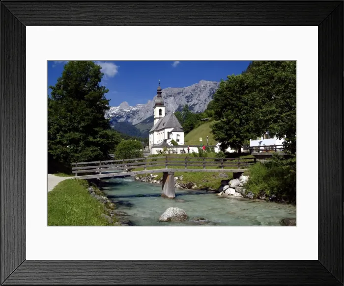 Framed Print : Church in Ramsau, Berchtesgadener Land, Bavaria, Germany, Europe Framed Print : Church in Ramsau, Berchtesgadener Land, Bavaria, Germany, Europe