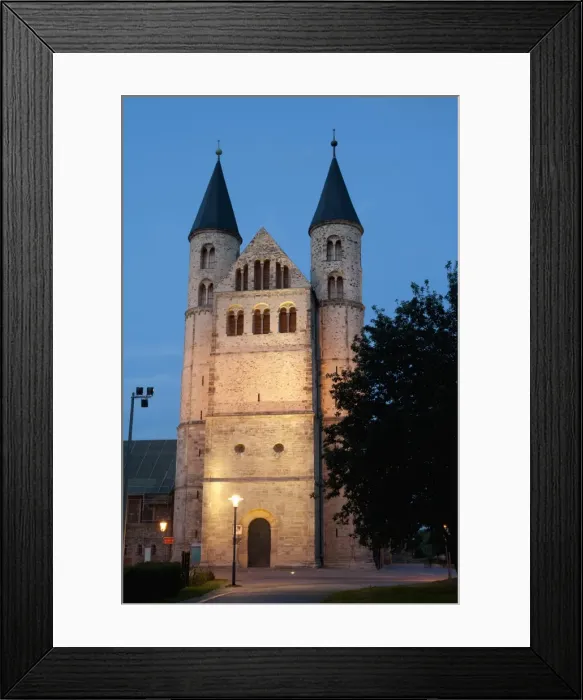Framed Print : Romanesque Church of Kloster (Cloister) Unser Lieben Frauen, now museum of religion at twilight Framed Print : Romanesque Church of Kloster (Cloister) Unser Lieben Frauen, now museum of religion at twilight
