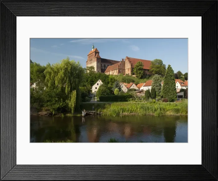 Framed Print : Romanesque St. Mary Cathedral dominates town of Havelberg on the Havel River Framed Print : Romanesque St. Mary Cathedral dominates town of Havelberg on the Havel River