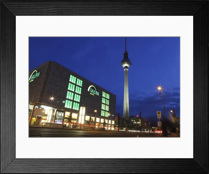 Framed Print : Galeria Kaufhof department store and the Television Tower (Berliner Fersehturm) at Alexanderplatz Framed Print : Galeria Kaufhof department store and the Television Tower (Berliner Fersehturm) at Alexanderplatz