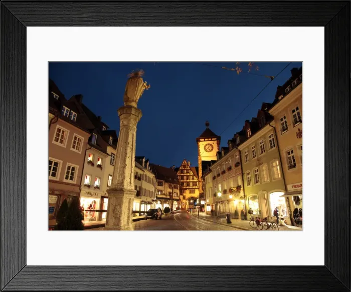 Framed Print : Salzstravue and Schwabentor, Old Town, Freiburg, Baden-Wurttemberg, Germany, Europe