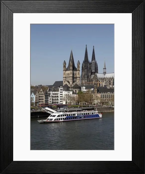 Framed Print : Church of Great Saint Martin and Cathedral, seen across the River Rhine Framed Print : Church of Great Saint Martin and Cathedral, seen across the River Rhine