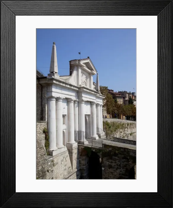 Framed Print : Upper Town and wall, Bergamo, Lombardy, Italy, Europe