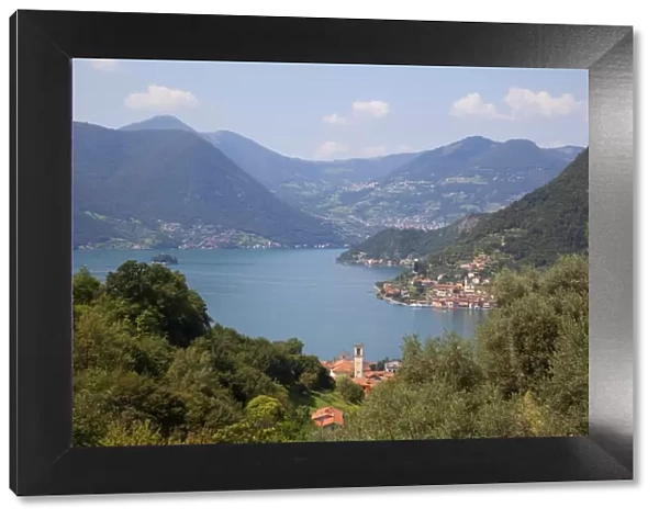 View of Lake Iseo near Sulzano, Lombardy, Italian Lakes, Italy, Europe