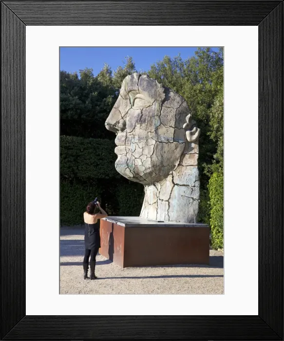 Framed Print : Young woman taking photograph of the Monumental Head, by Igor Mitora, Boboli Gardens Framed Print : Young woman taking photograph of the Monumental Head, by Igor Mitora, Boboli Gardens