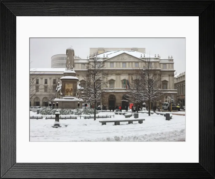 Framed Print : Teatro alla Scala in winter, Milan, Lombardy, Italy, Europe Framed Print : Teatro alla Scala in winter, Milan, Lombardy, Italy, Europe