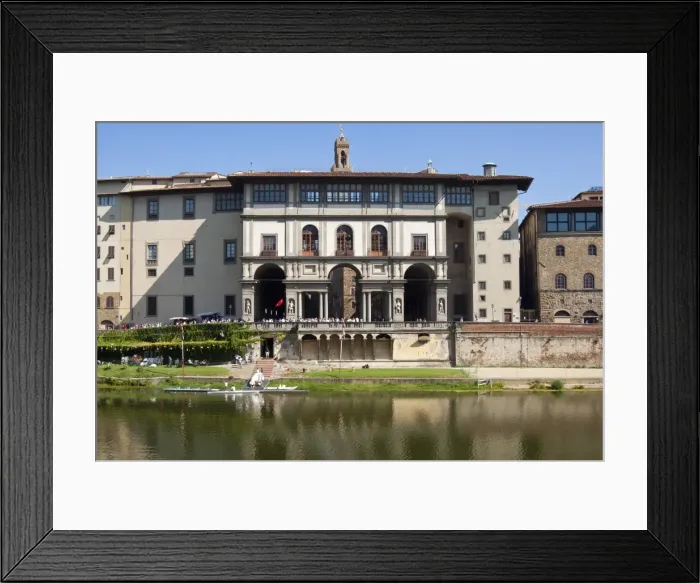Framed Print : Uffizi Gallery and Arno river, UNESCO World Heritage Site, Florence, Tuscany