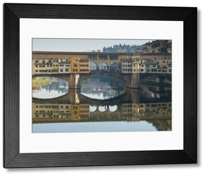 Framed Print : Ponte Vecchio reflected in the River Arno, Florence, UNESCO World Heritage Site Framed Print : Ponte Vecchio reflected in the River Arno, Florence, UNESCO World Heritage Site
