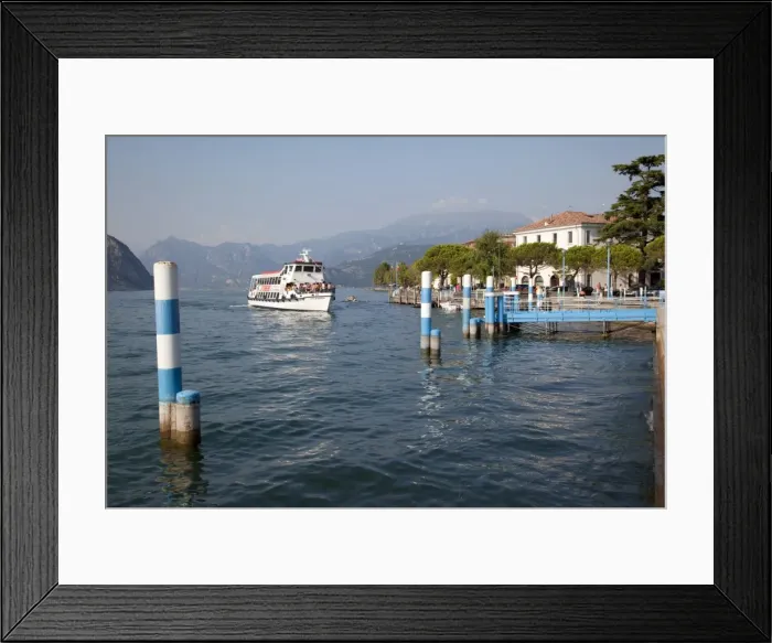 Framed Print : Harbour and sightseeing boat, Iseo, Lake Iseo, Lombardy, Italian Lakes, Italy, Europe Framed Print : Harbour and sightseeing boat, Iseo, Lake Iseo, Lombardy, Italian Lakes, Italy, Europe