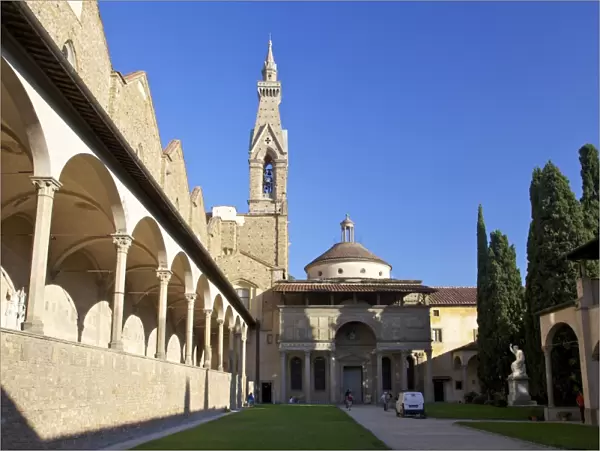 Pazzi Chapel and the cloisters, Basilica of Santa Croce, Florence, UNESCO World Heritage Site
