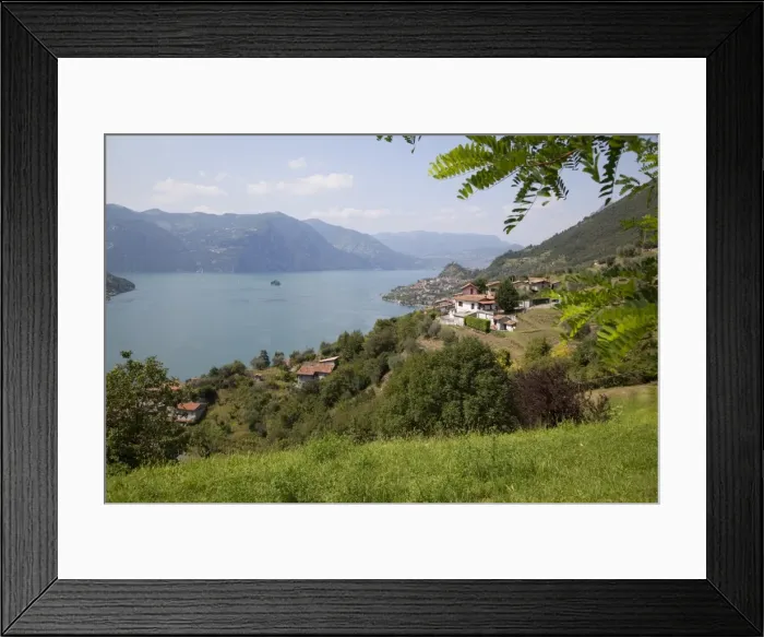 Framed Print : View toward Marone from near Sale Marasino, Lake Iseo, Lombardy, Italian Lakes Framed Print : View toward Marone from near Sale Marasino, Lake Iseo, Lombardy, Italian Lakes
