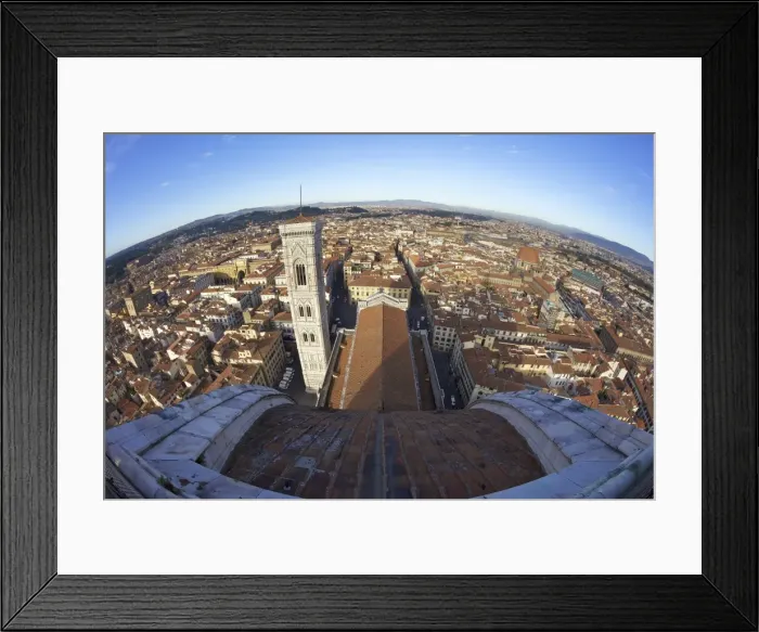 Framed Print : View from the top of dome of Brunelleschi to the Campanile di Giotto, the belltower of the Duomo Framed Print : View from the top of dome of Brunelleschi to the Campanile di Giotto, the belltower of the Duomo