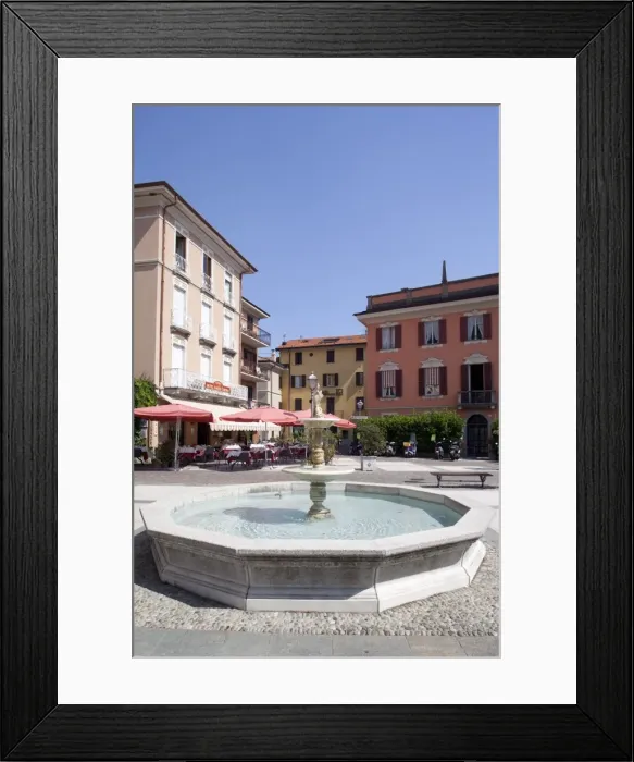 Framed Print : Piazza and fountain, Menaggio, Lake Como, Lombardy, Italy, Europe Framed Print : Piazza and fountain, Menaggio, Lake Como, Lombardy, Italy, Europe