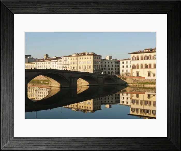 Framed Print : Ponte alla Carraia and Lungarno Corsini reflected in the River Arno, Florence Framed Print : Ponte alla Carraia and Lungarno Corsini reflected in the River Arno, Florence