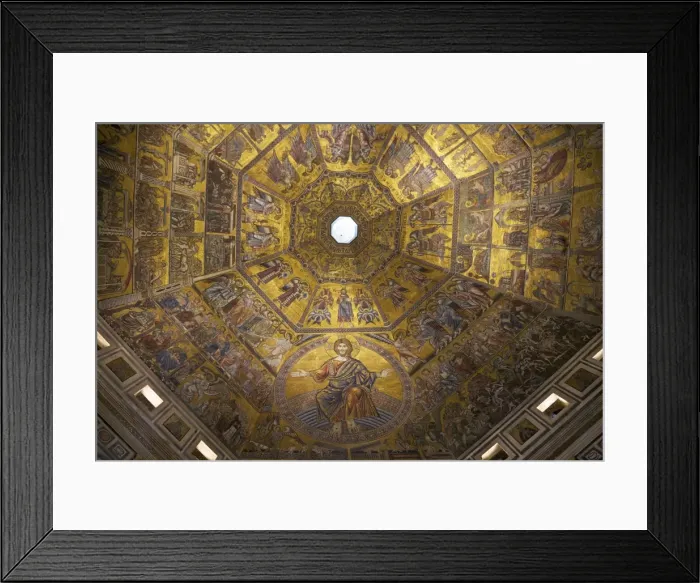 Framed Print : Enthroned Christ, by Coppo di Marcovaldo, 13th century mosaics, cupola ceiling Framed Print : Enthroned Christ, by Coppo di Marcovaldo, 13th century mosaics, cupola ceiling
