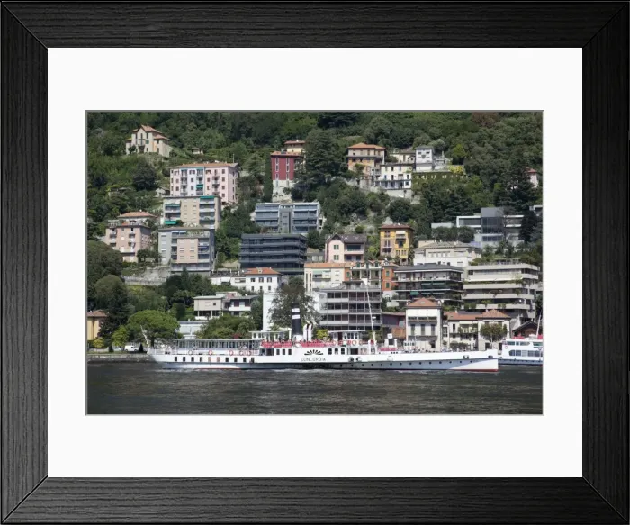 Framed Print : Paddleboat on lake, Como, Lake Como, Lombardy, Italian Lakes, Italy, Europe Framed Print : Paddleboat on lake, Como, Lake Como, Lombardy, Italian Lakes, Italy, Europe