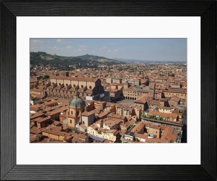 Framed Print : View from the Two Towers of Piazza di Porta Ravegnana, Bologna, Emilia Romagna Framed Print : View from the Two Towers of Piazza di Porta Ravegnana, Bologna, Emilia Romagna