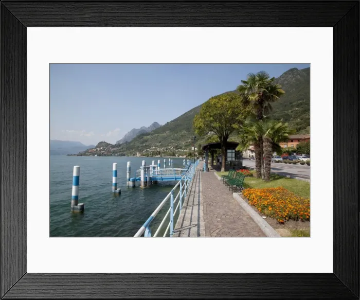 Framed Print : View of Marone Lake Iseo from Sale Marasino Promenade, Lombardy, Italian Lakes Framed Print : View of Marone Lake Iseo from Sale Marasino Promenade, Lombardy, Italian Lakes