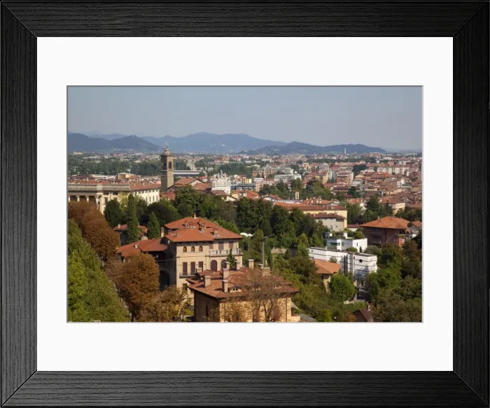 Framed Print : View of Lower Town from Upper Town, Bergamo, Lombardy, Italy, Europe Framed Print : View of Lower Town from Upper Town, Bergamo, Lombardy, Italy, Europe