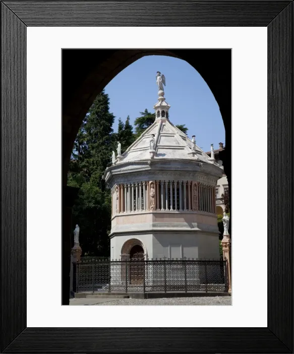 Framed Print : Baptistery, Piazza Vecchia, Bergamo, Lombardy, Italy, Europe