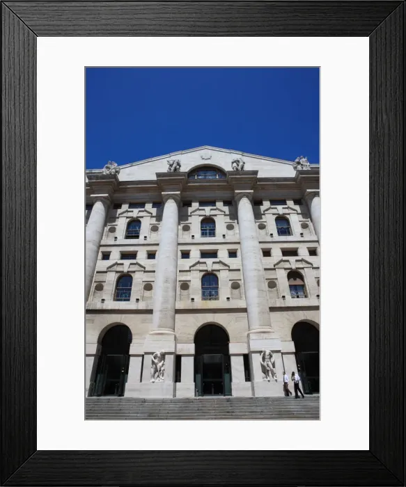 Framed Print : Stock Exchange Building, Milan, Lombardy, Italy, Europe Framed Print : Stock Exchange Building, Milan, Lombardy, Italy, Europe