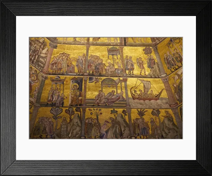 Framed Print : Scenes from New Testament, 13th century mosaics, cupola ceiling, Baptistry Framed Print : Scenes from New Testament, 13th century mosaics, cupola ceiling, Baptistry