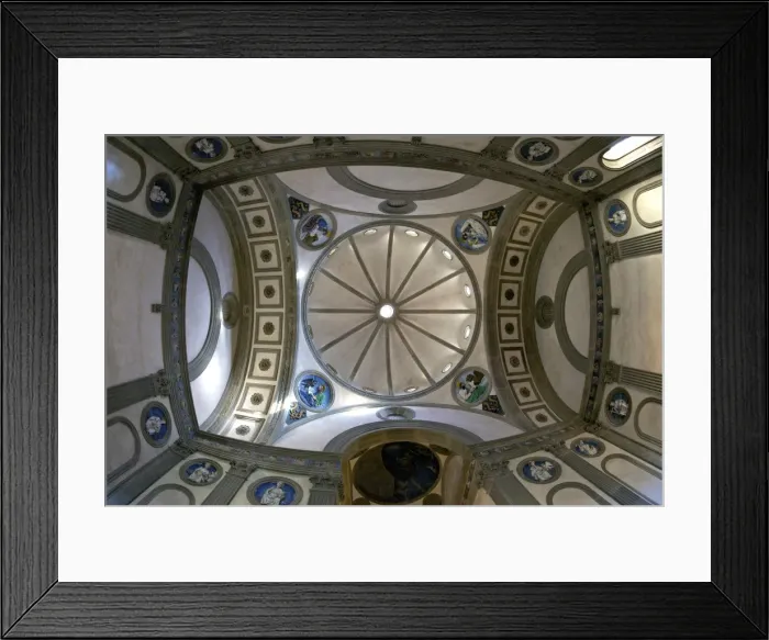 Framed Print : Cupola, Pazzi Chapel, designed by Brunelleschi, Santa Croce church, Florence Framed Print : Cupola, Pazzi Chapel, designed by Brunelleschi, Santa Croce church, Florence