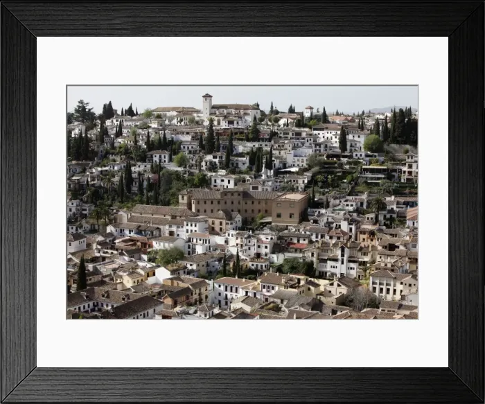 Framed Print : Albaicin seen from Alhambra, Granada, Andalucia, Spain, Europe Framed Print : Albaicin seen from Alhambra, Granada, Andalucia, Spain, Europe