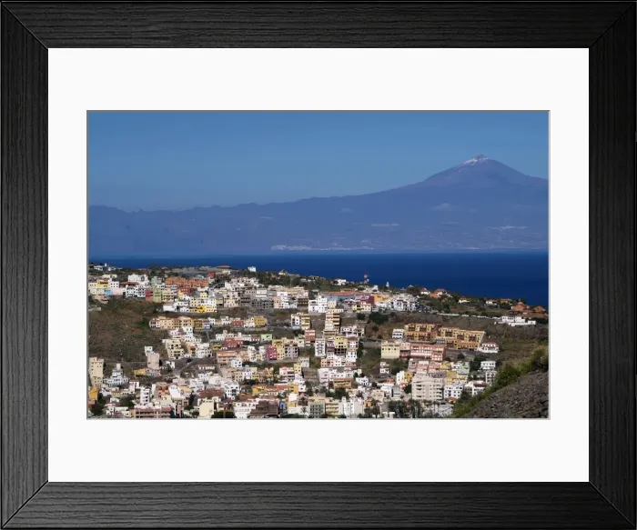 Framed Print : View over San Sebastian de la Gomera to Pico de Teide on Tenerife, Gomera Framed Print : View over San Sebastian de la Gomera to Pico de Teide on Tenerife, Gomera