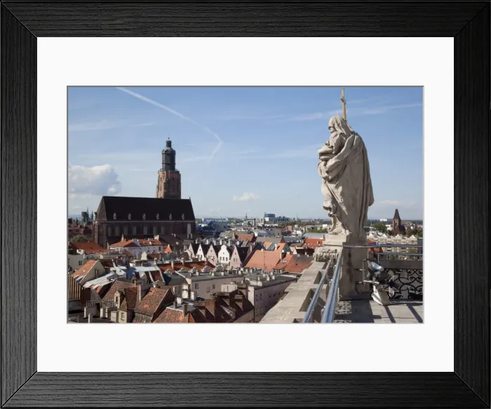 Framed Print : View from University, Old Town, Wroclaw, Silesia, Poland, Europe