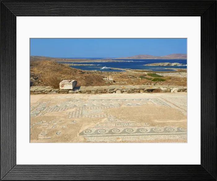 Framed Print : Mosaic floor at the archaeological site, Delos, UNESCO World Heritage Site Framed Print : Mosaic floor at the archaeological site, Delos, UNESCO World Heritage Site