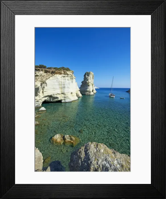 Framed Print : Kleftiko Bay, white cliffs of Kleftiko, Milos, Cyclades Islands, Greek Islands Framed Print : Kleftiko Bay, white cliffs of Kleftiko, Milos, Cyclades Islands, Greek Islands