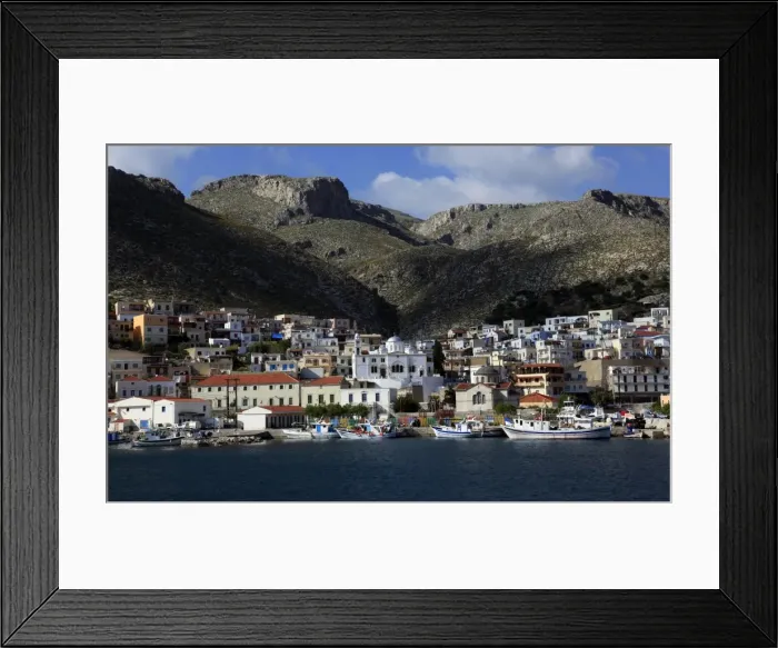 Framed Print : The town of Pothia seen from the sea, Kalymnos island, Dodecanese, Greek Islands Framed Print : The town of Pothia seen from the sea, Kalymnos island, Dodecanese, Greek Islands