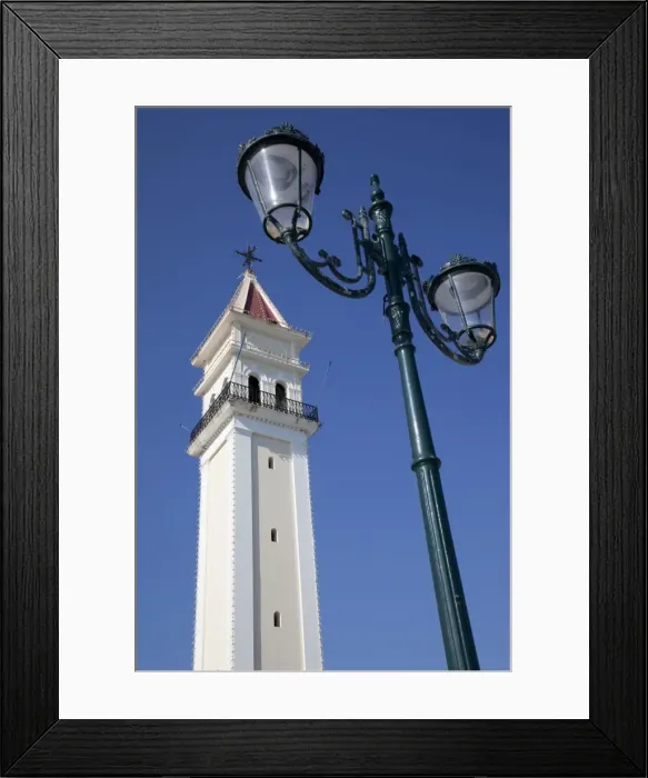 Framed Print : Church tower and lamp, Zakynthos Town, Zakynthos, Ionian Islands, Greek Islands Framed Print : Church tower and lamp, Zakynthos Town, Zakynthos, Ionian Islands, Greek Islands